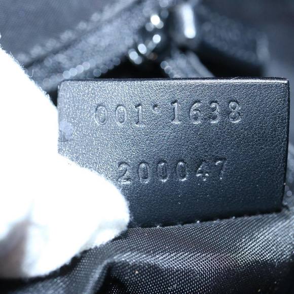 GUCCI Bamboo Hand Bag Leather 2way Black 001 1638 Auth 65305 - Picture 12 of 16